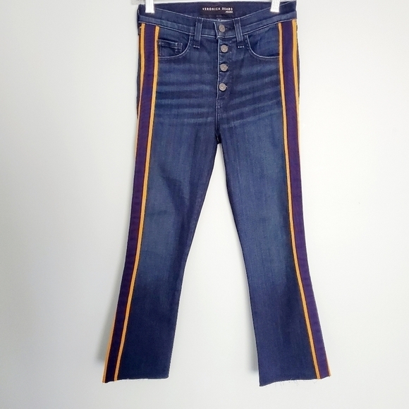 Veronica Beard Carolyn Tuxedo Stripe Jeans - Picture 2 of 6